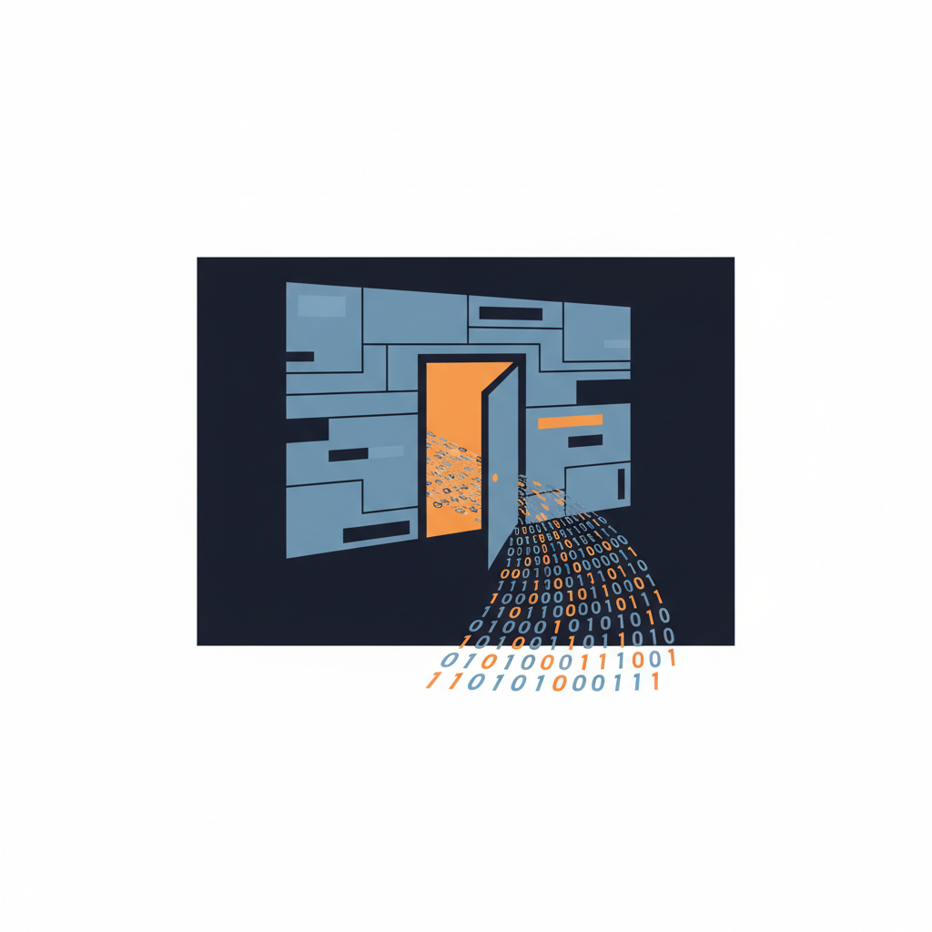 Ilustración abstracta de una brecha de seguridad digital